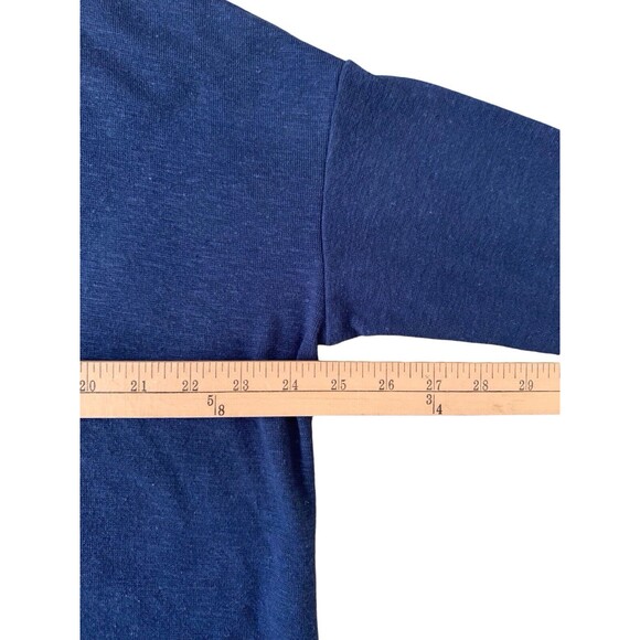 Pure Jill Linen Blend Open Cardigan Sweater Women's Med  Navy Blue 3/4 Sleeve - Picture 7 of 13